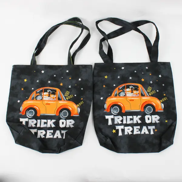 Lot of 2 Ghost Car Tote Bags Halloween Trick or Treat