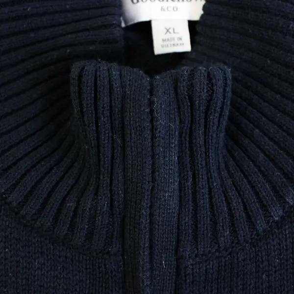 Goodfellow Navy Blue 1/4-Zip Sweater Men's Size XL
