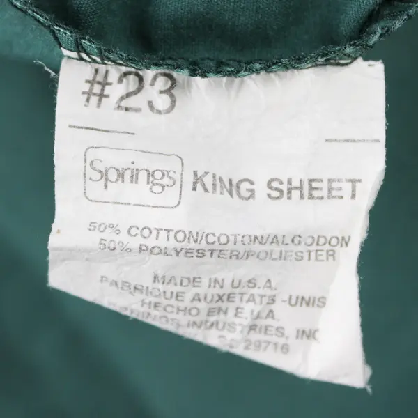Lot Of 2 Springs Solid Green Color Pillow Cases King Sized 20" x 38"