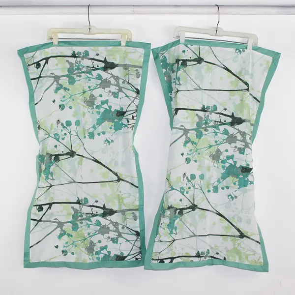 Lot Of 2 Unbranded Matching Green Tree Patterned Pillow Shams King 22" x 38"