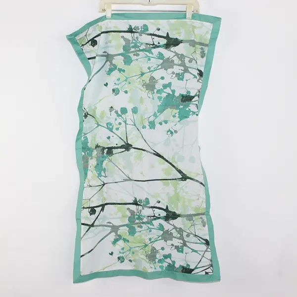 Lot Of 2 Unbranded Matching Green Tree Patterned Pillow Shams King 22" x 38"