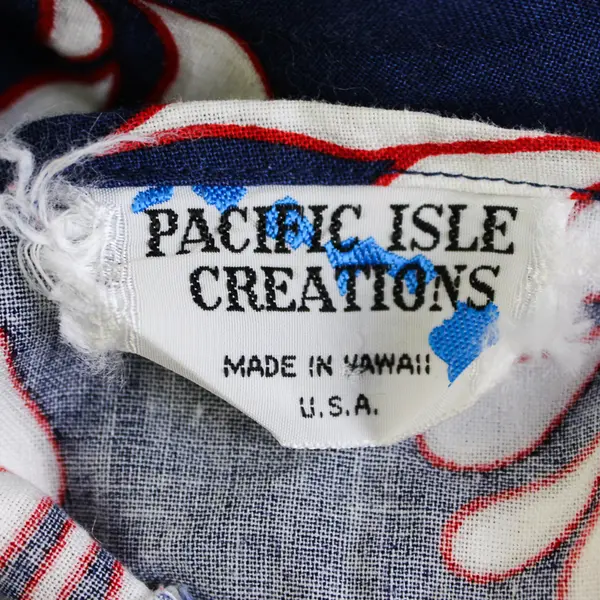 Pacific Isle Creations Blue and Red Floral Pattern Kitchen Apron One Size