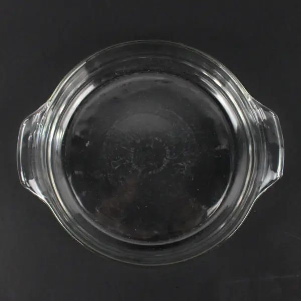 Unbranded Clear Glass Round Casserole Baking Dish With Handles 9" Diameter