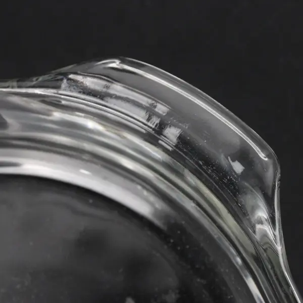 Unbranded Clear Glass Round Casserole Baking Dish With Handles 9" Diameter