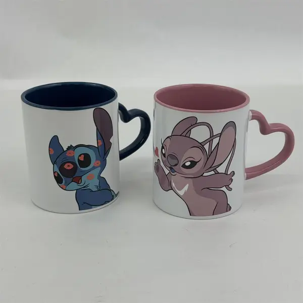 Disney Stitch & Angel Coffee Mug Set 14 Oz.