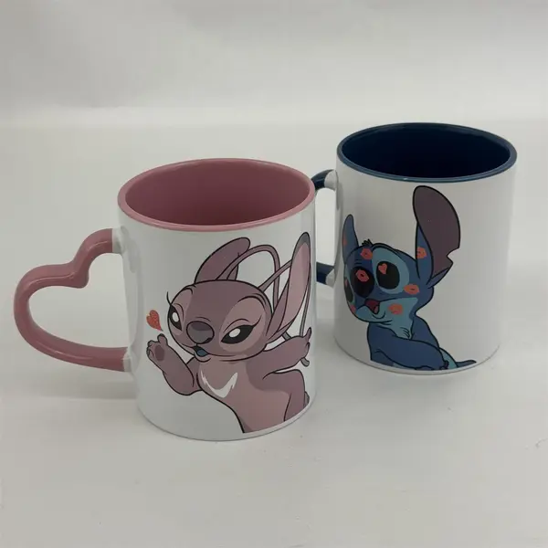 Disney Stitch & Angel Coffee Mug Set 14 Oz.