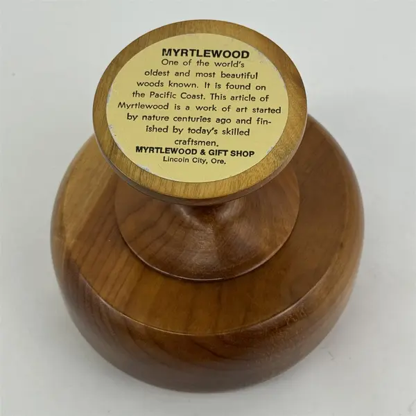 Vintage Oregon Myrtlewood Pedestal Candy Dish with Lid