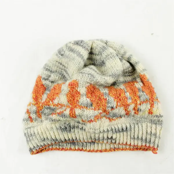 Children's Beige Ribbed Knit Beanie Hat Infant Toddler Soft Stretch