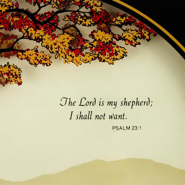 Vintage Psalm 23:1 Countryside Pheasant Print Religious Wall Art