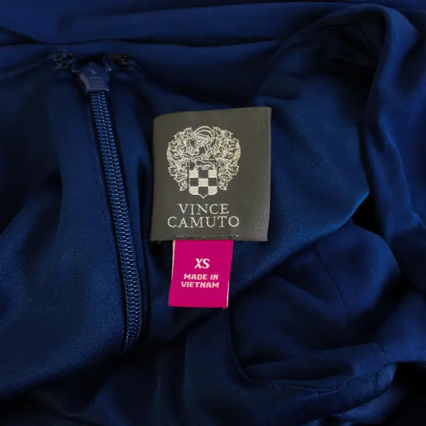 Vince Camuto Navy Blue Sleeveless Belted Wide-Leg Jumpsuit Women's XS