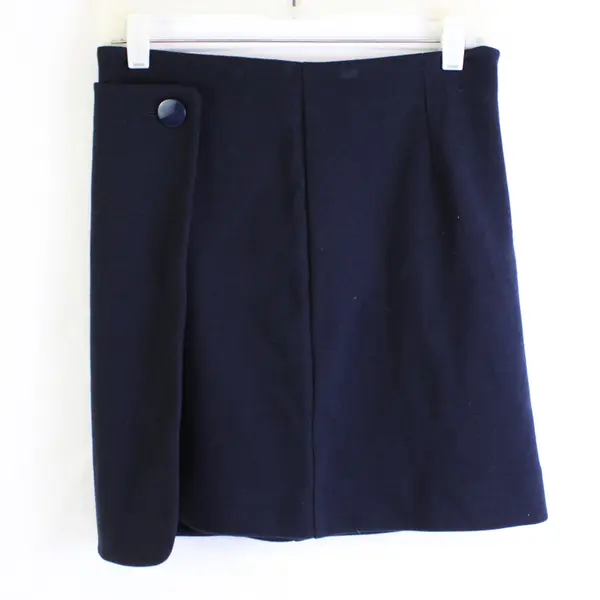 LOFT Petites Navy Blue Faux Wrap Front Mini Skirt Women's Size 0P