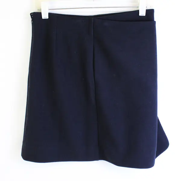 LOFT Petites Navy Blue Faux Wrap Front Mini Skirt Women's Size 0P