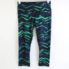 Head Blue Green Black Capri Leggings Women's XS