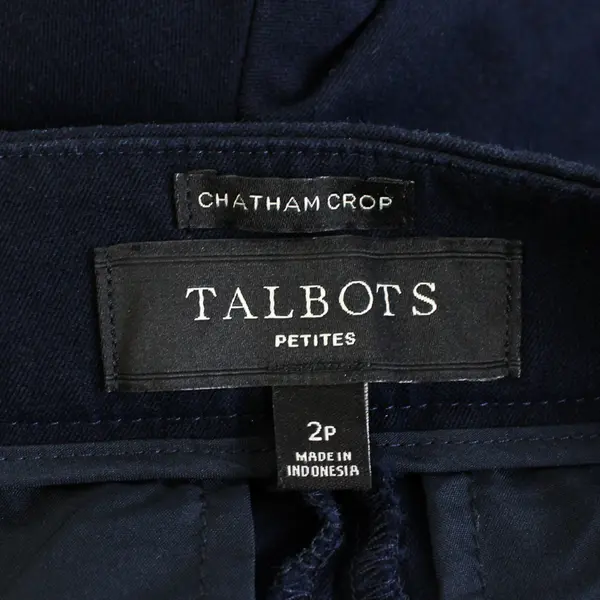Talbots Petites Navy Blue Chatham Crop Pants Women's Size 2P