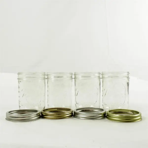 Lot of 4 Ball Wide Mouth 12 oz Mason Jars - Rings Only