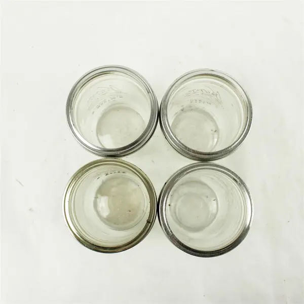 Lot of 4 Kerr Wide Mouth 12oz Mason Jars - Used, Rings Only