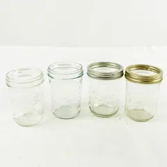 Lot of 4 Ball- Wide Mouth 12oz Mason Jars - Used, Rings Only