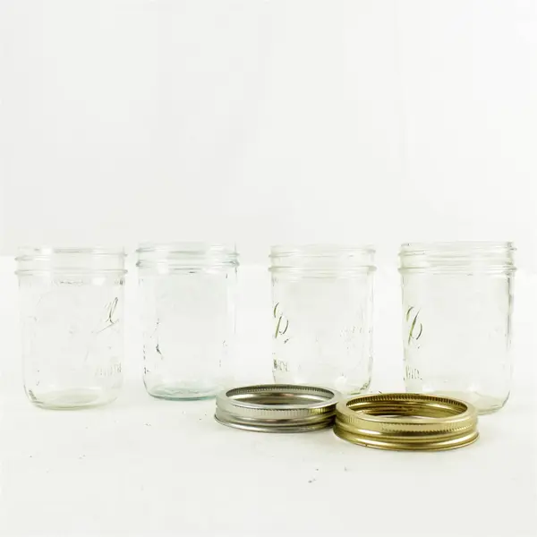 Lot of 4 Ball- Wide Mouth 12oz Mason Jars - Used, Rings Only