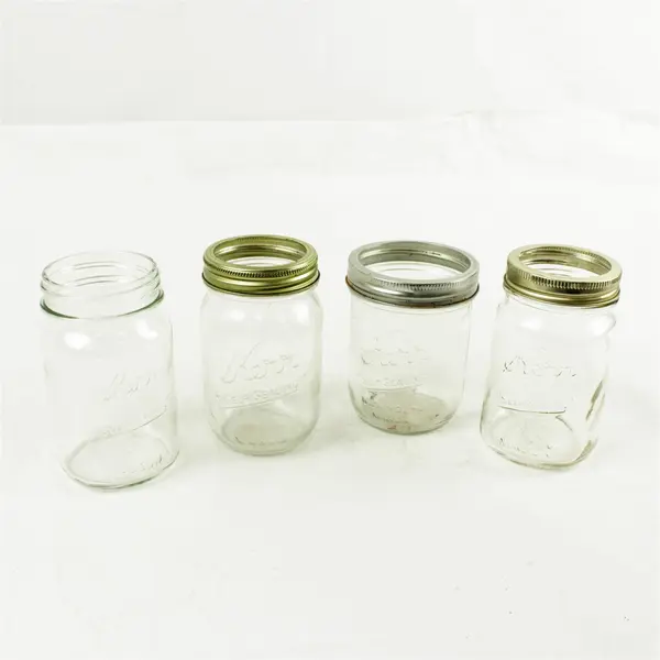 Lot of 4 Kerr Mason Jars Canning Jars 6in Used No Lids Some Rings