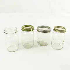 Lot of 4 Kerr Mason Jars Canning Jars 6in Used No Lids Some Rings