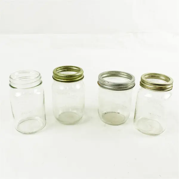 Lot of 4 Kerr Mason Jars Canning Jars 6in Used No Lids Some Rings