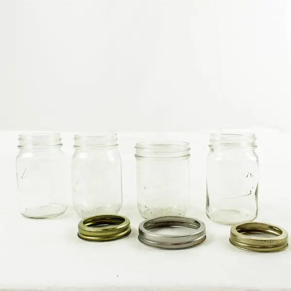 Lot of 4 Kerr Mason Jars Canning Jars 6in Used No Lids Some Rings