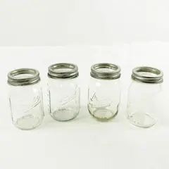 Mixed Lot of 4 Ball & Kerr Mason Jars Canning Storage Crafting
