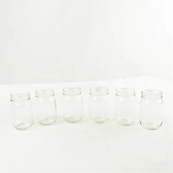 Lot of 6 Mason Jars Glass Canning Jars No Lids Used