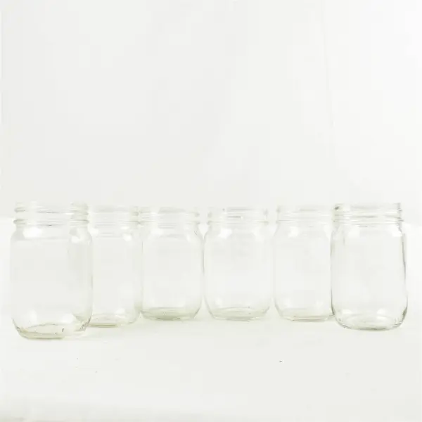 Lot of 6 Mason Jars Glass Canning Jars No Lids Used