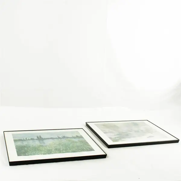 Lot of 2 Art Prints Winter Harmony & Banks of Seine Vetheuil 11x14