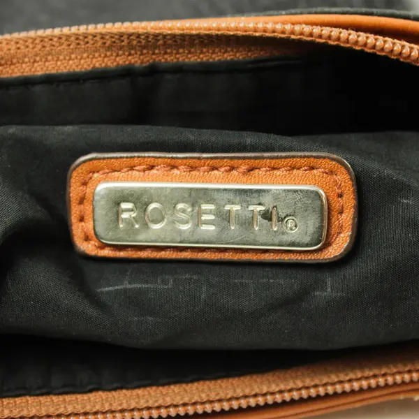 Rosetti Medium Black & Brown Two-Tone Crossbody Shoulder Bag Zipper