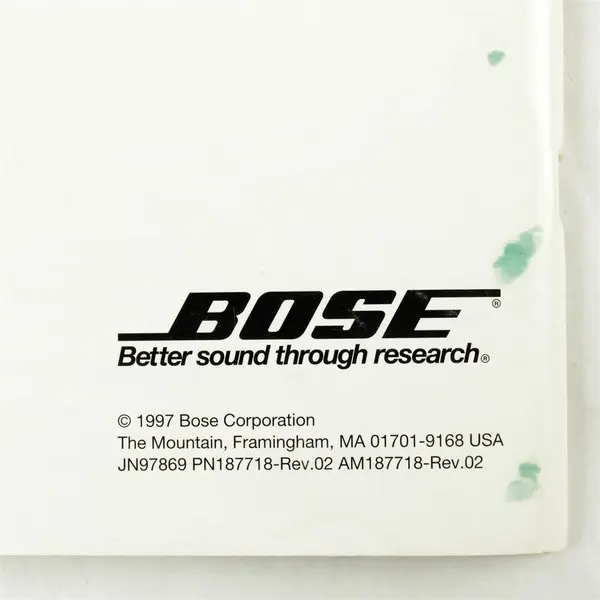 Bose Lifestyle 25 Owners Book Owner's Manual Guide