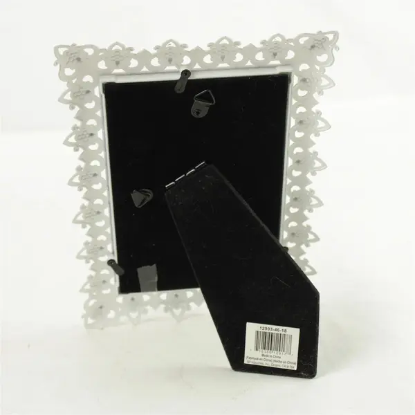 White Rhinestone Picture Frame 6 x 3.5 in Wall or Desk Display