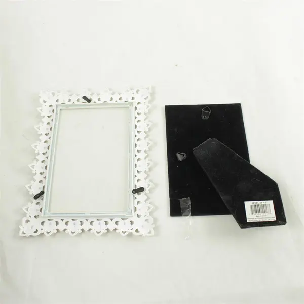 White Rhinestone Picture Frame 6 x 3.5 in Wall or Desk Display