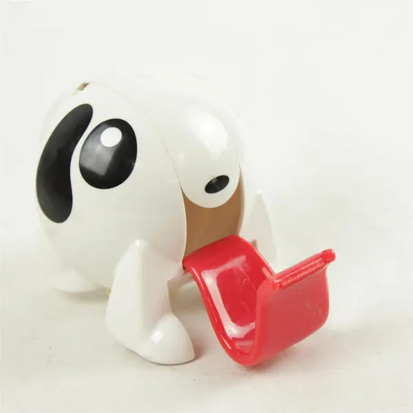 Dog Tape Dispenser White & Black Desktop Tape Holder w/Cutter