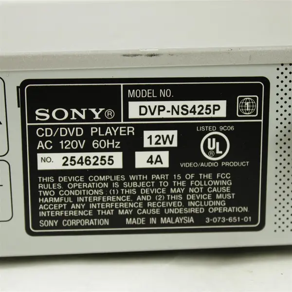Sony DVP-NS425P DVD/CD Player Progressive Scan - Used Missing Remote