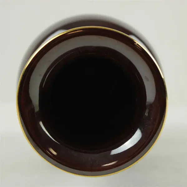 Vintage Japanese Brown Porcelain Vase Narrow Neck 10.5in
