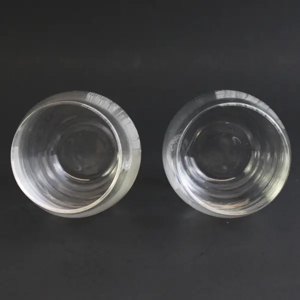 Lot of 2 Sponsor Branded Clear Stemless Wine Glasses