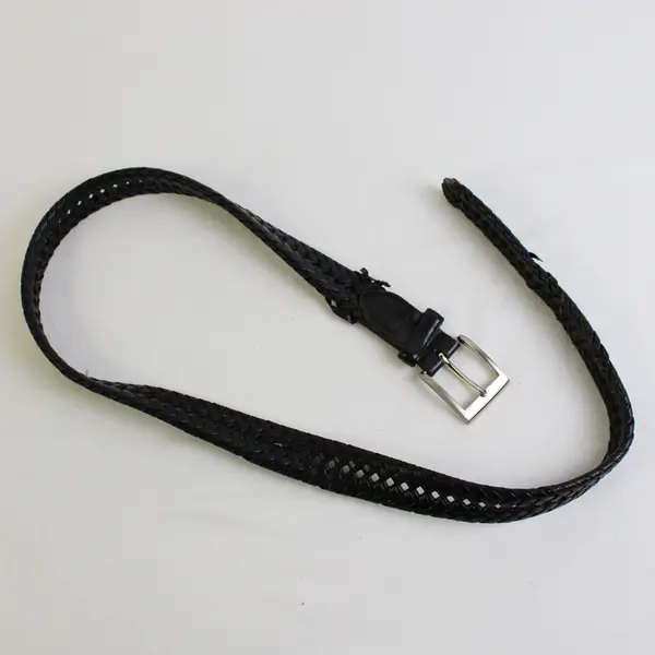 Mixed Lot of 5 Flawed Black Leather Belts for DIY Leatherwork Upcycling