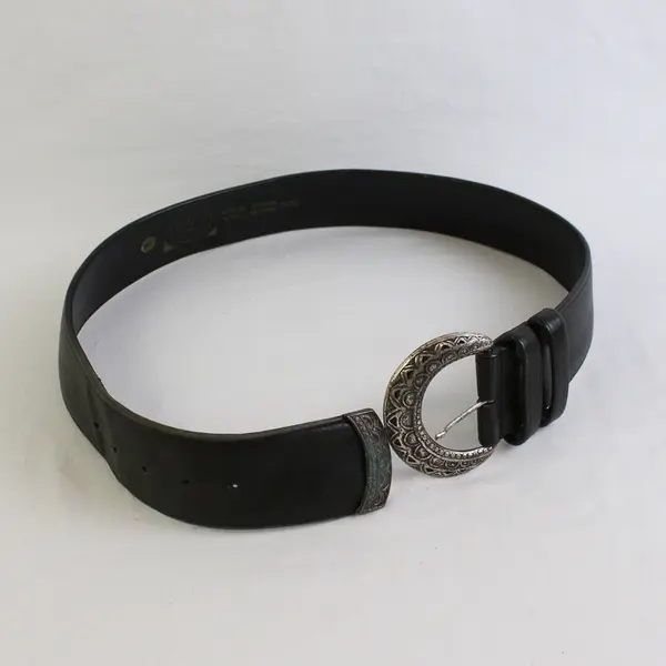 Mixed Lot of 5 Flawed Black Leather Belts for DIY Leatherwork Upcycling