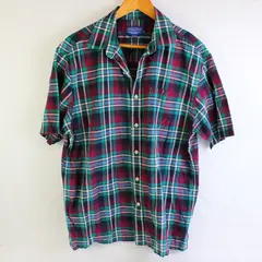 Pendleton Red Green and Blue Plaid Short-Sleeved Button-Up Men's Large