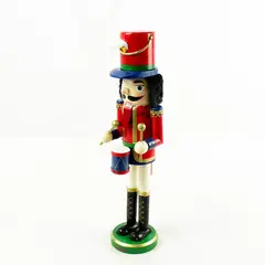 15.5" Nutcracker Red Coat Blue Drum Holiday Collectible