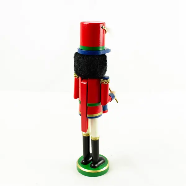 15.5" Nutcracker Red Coat Blue Drum Holiday Collectible