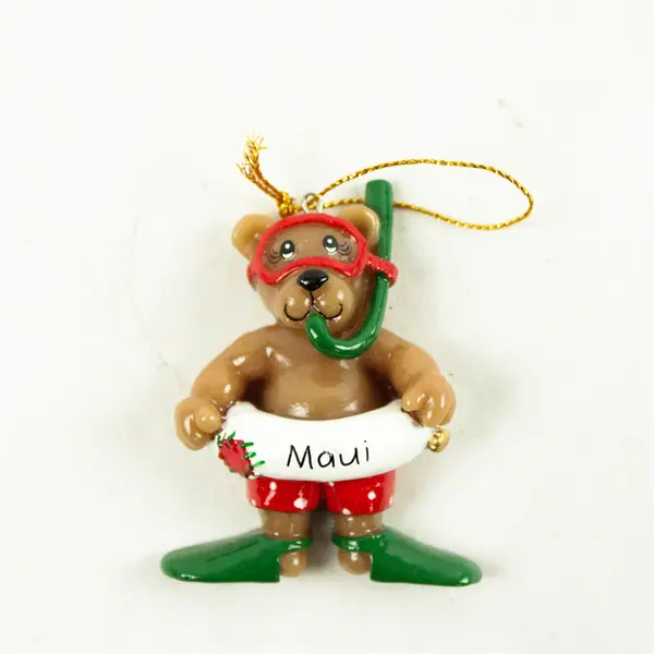 The Poi People Bear with Swimming Ring Ornament Collectible 3.75in