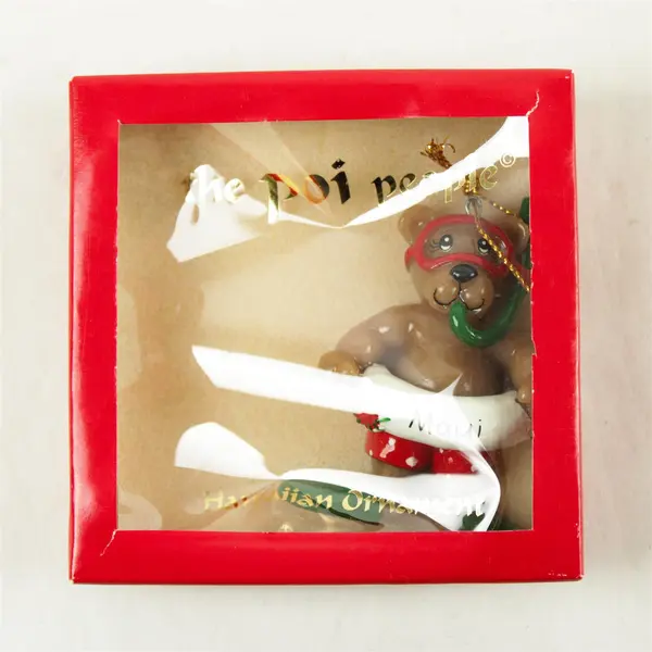 The Poi People Bear with Swimming Ring Ornament Collectible 3.75in