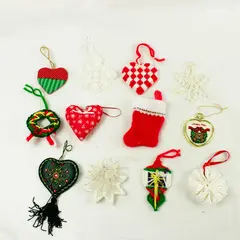Lot of Various Christmas Ornaments Assorted Styles Colors Sizes