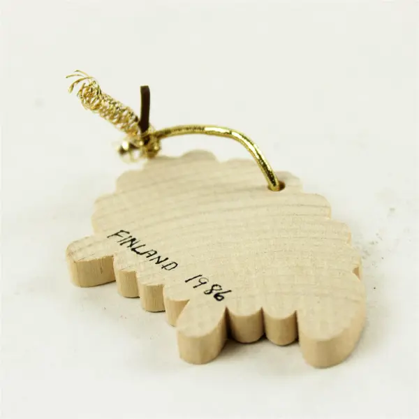 Vintage Finland 1986 Wooden Sheep Ornament Holiday Collectible