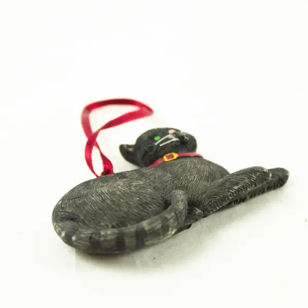 Vintage Black Cat Ornament 2x3in Collectible Used