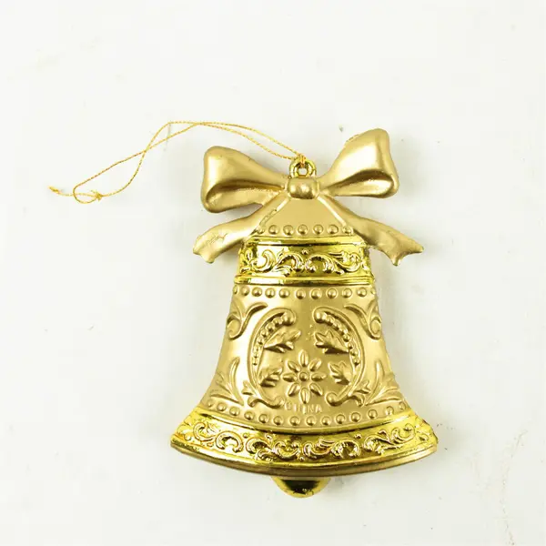 Gold Bell Christmas Ornament Hanging Tree Decoration 3.25in