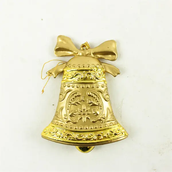 Gold Bell Christmas Ornament Hanging Tree Decoration 3.25in